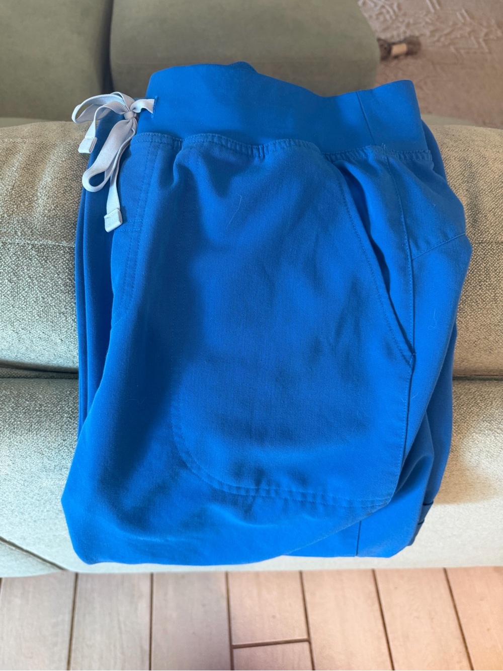 Figs Isabel high waisted wide leg royal blue